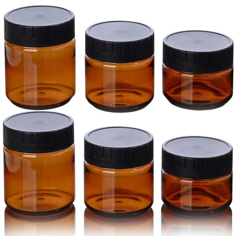 FSAMORPLE Contenedores para cosméticos, 10 Unidades, 60/100/120 ml, Tarro con Tapa, Recipiente marrón para muestras, Tarro de Maquillaje, Botellas rellenables, 120 ml, 10 Unidades