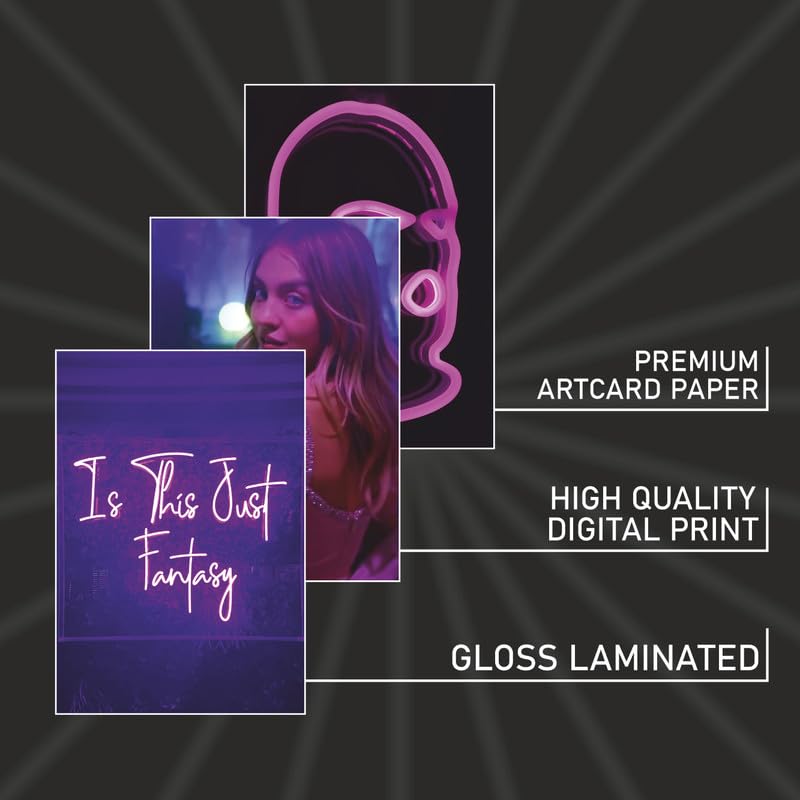 Image of POSTERONN Purple Wall Collage Kit Set of 54 Aesthetic 4x6 Inch Posters Purple Room Decor for Bedroom Dorm Office Living Room Premium Cardstock Wall Art Prints for Teens Adults with Glue Dots