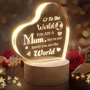Mum Birthday Gifts, Mum Gifts from Daughter Son, Acrylic Engraved Night Light and Keepsake, Birthday Gifts for Mum/Mummy…