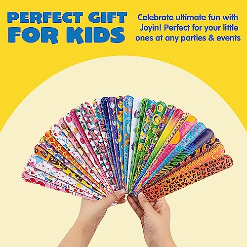 Joyin 15606 60 Pcs Slap Bracelets For Kids Bulk Wristbands With Animals, Friendship, Heart Print 36 Designs, For Kids Easter Party Favors, Classroom Prizes Exchanging Gifts thumb #4