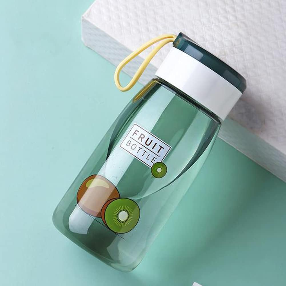 水筒 380ml ウォーターボトル ボトル 果物柄 可愛い 水筒 おしゃれ プラスチック すいとう 透明 携帯便利 直飲み 水筒 漏れ防止 スポーツポット 軽量 スポーツ アウトドア オフィス 学校 キウイ柄 Faz Co Zm
