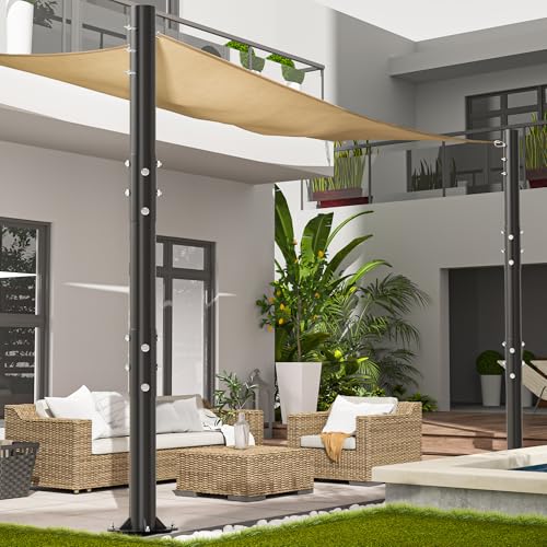 Cofiyard 2 Pack Shade Sail Poles, 10 FT Heavy Duty Sun...