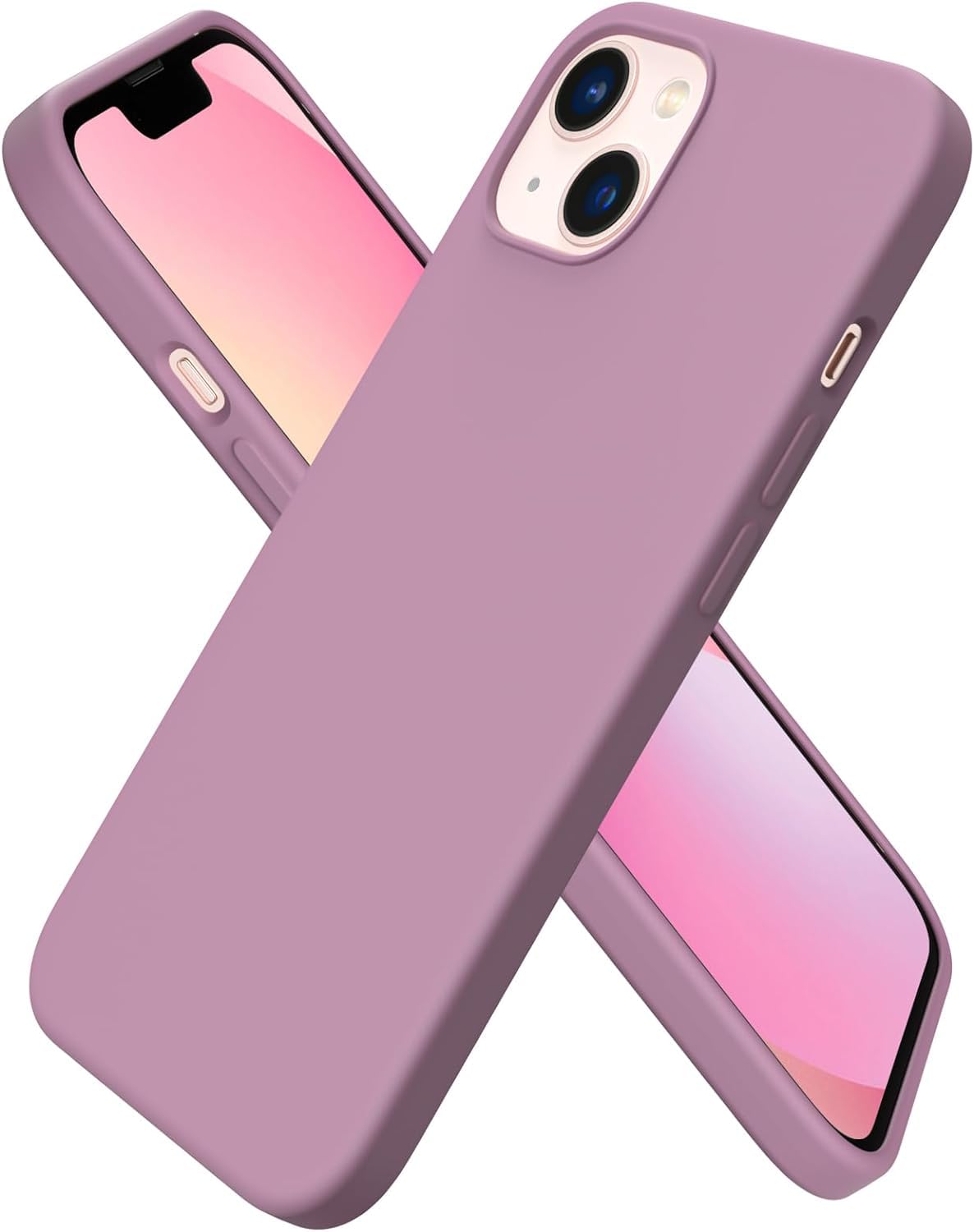 NAFS Silicon Case Compatible iPhone 13 | Camera Protect Microfiber Lining Cover | iPhone 13 Basic Case Cover (Lilac Purple)