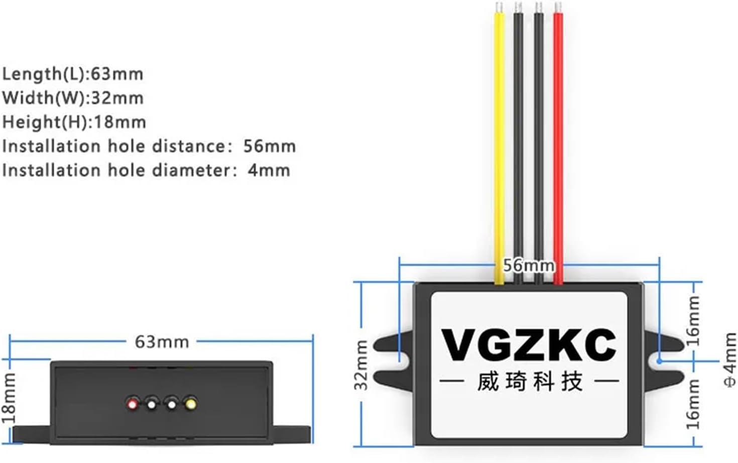 36V48V to 24V 1A 2A 3A Step-Down Power Module 48V to 24V Vehicle DC Power Converter(36V 48V to 24V 1A)