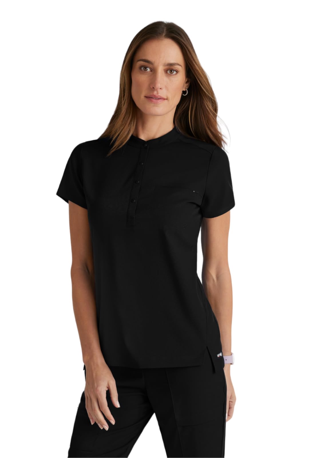 BARCOBARCO Grey's Anatomy Spandex Stretch Direct - Rush Scrub Top for Women, Snap Collar Women's Scrub Top