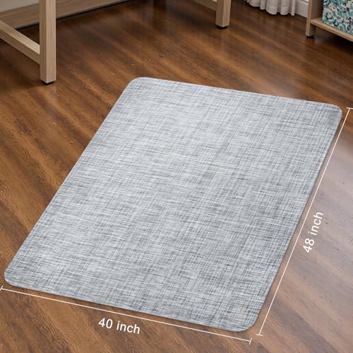 Image of Sycoodeal Office Chair Mat for Hardwood & Tile Floor, 40 inch x 48 inch Heavy Duty Computer Gaming Chair Mat for Rolling Chairs Non-Curve, Anti-Slip, Floor Protector for Home Office (Grey)