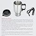 MOSANDON 12V Car Heating Cup Car Heated Mug, 450ml Stainless Steel Travel Electric Coffee Cup 14oz. Insulated Heated Preservation Mug