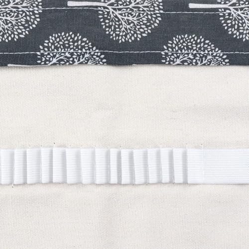 Image of Canvas Pencil Wrap Case, 48 Holes Colored Pencil Roll Holder Storage Pouch for Office (72 Holes, Grey)
