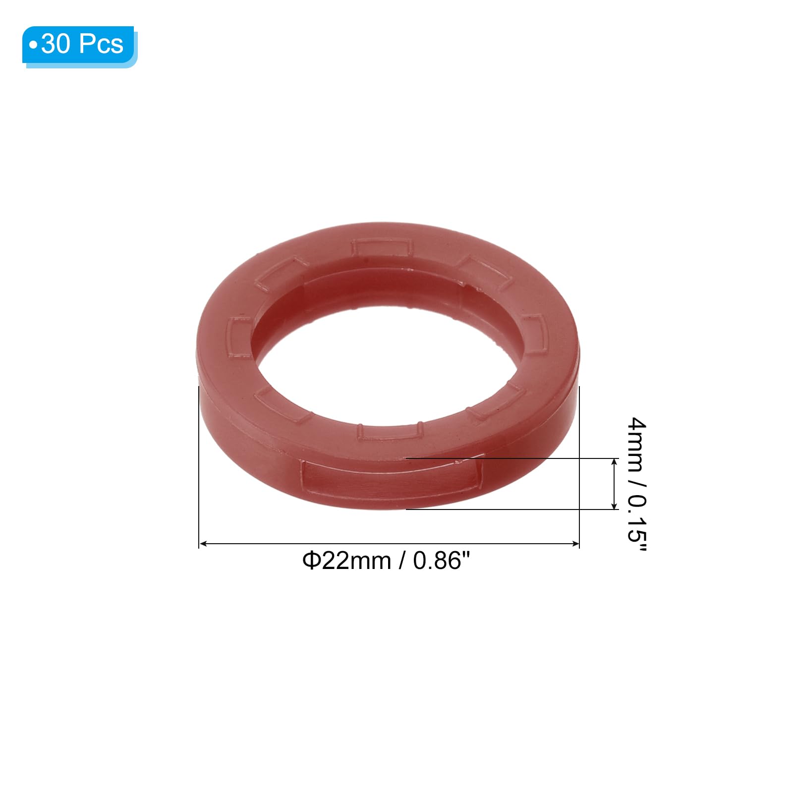 PATIKIL Key Cap Cover Rings, 30Pcs 22mm Keys Identifier Coding Tags PVC Sleeve for Office House Apartment Brown - Image 2