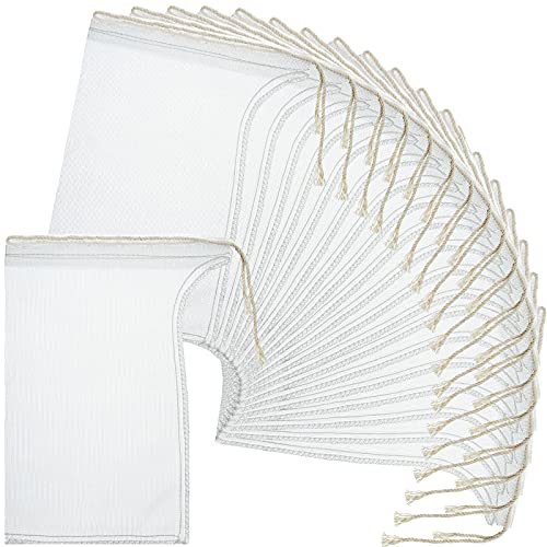 Shappy 20 Pieces Compost Tea Bag Pump Strainer Mesh Filter Bag with Drawstring 600 mm for Prevents Clogging During The Straining Process (23 x 16 cm)