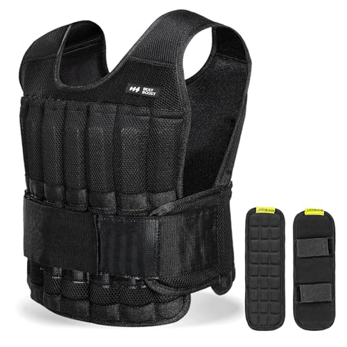 BeatBoost Weighted Vest Men 20 lb Adjustable Weighted Vest with Steel Plates Weights for Walking...