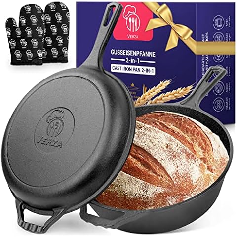 VERZA® Gusseisen Topf ideal zum Brot backen Ø 26 cm Cover