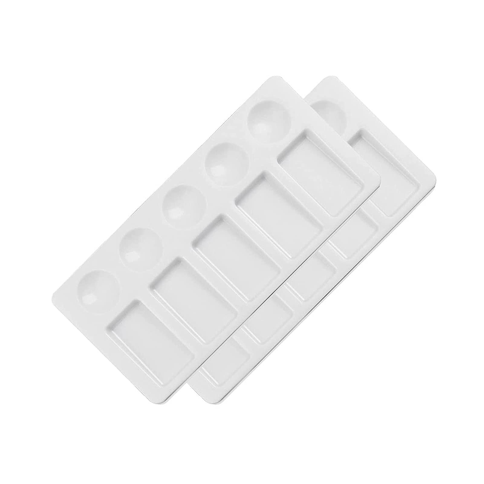 paleta akwarelowa paleta 2-częściowa, prostokątna, mieszana, 10-otworowa płaska paleta do gwaszu i farb olejnych