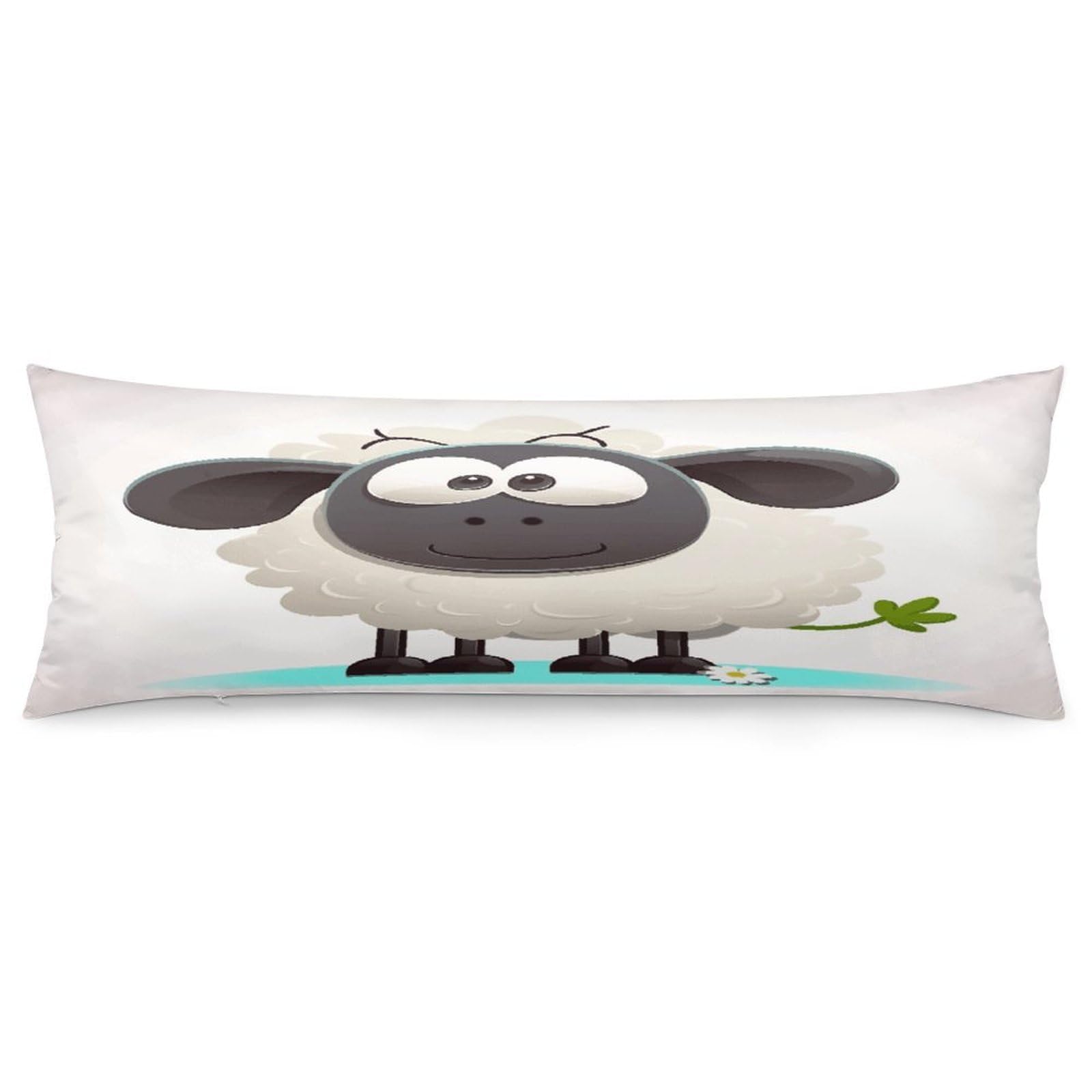 Sheep Throw Pillow Cover Soft Lumbar Pillow Covers with Zipper Breathable Rectangular Cushion Case Polyester Pillow Case Decorative Body Pillow Cover for Couch Bed
