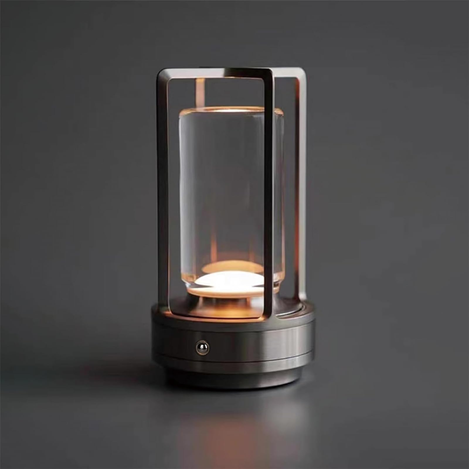 Portable Metal Table Lamp, Cordless, Rechargeable, Battery Powered, Portable LED Desk Lamp, 3 Colors, Stepless Dimming, for Bedroom, Restaurant, Home, Outdoor (Silver)