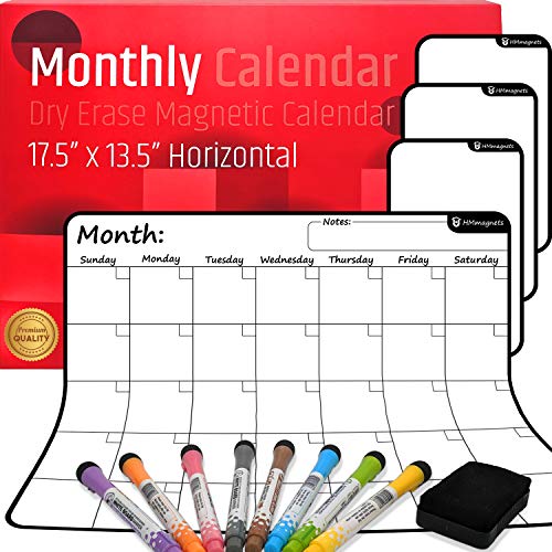 Premium Magnetic Dry Erase Monthly Calendar for Refrigerator