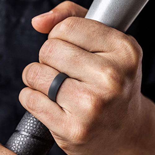 ThunderFit Silicone Wedding Rings Unisex, Rubber Engagement Bands 6.3mm Wide 1.65mm Thick - 1/2/3/4/5/6/7 Variety Multipack4