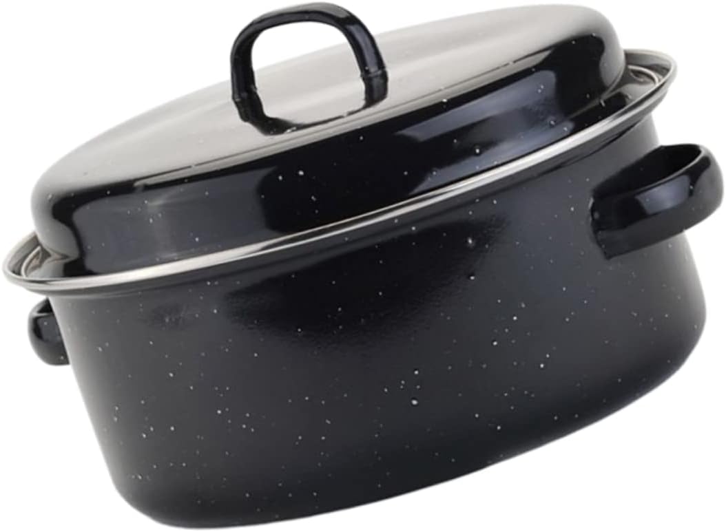 Zerodeko Casserole Pan Enamel Potato Pot Covered Round Roaster Roasting Pans Household Roaster
