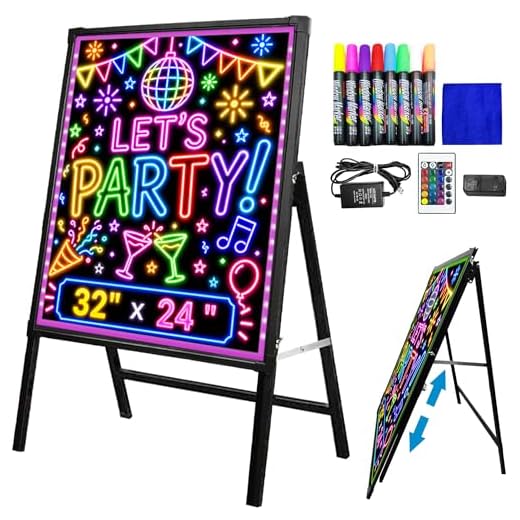 Montex LED Message Board 32" x 24" Self-Standing LED Signs, Menu Board with Adjustable Height, Aluminum Frame and High Brightness, No Installation Needed for Stores, Bars, Restaurants