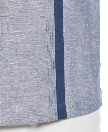 Cubavera Mens Linen Blend Cross Dye Short Sleeve Guayabera Shirt, Available in Big & Tall4