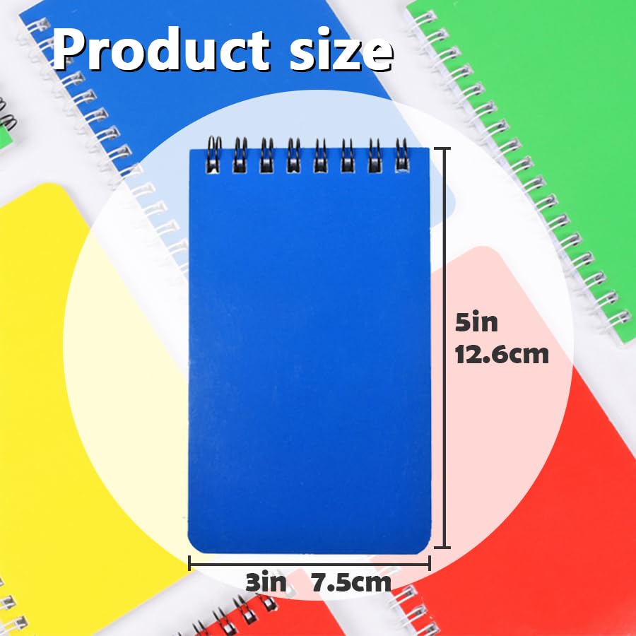 Paquete de 50 cuadernos de bolsillo pequeños de 3 x 5 pulgadas, mini bloc de notas en espiral, bloc de notas pequeño, bloc de notas pequeño a granel, cuaderno de espiral pequeño para el