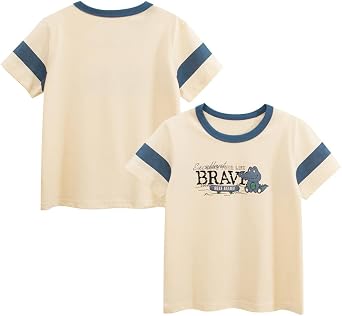 Toddler Boys Brave Graphic Tees, Cotton T-Shirts, Multiple Colors Available, Crew-Neck, Regular Fit, Short Sleeve, Classic Style, 2-7 Years