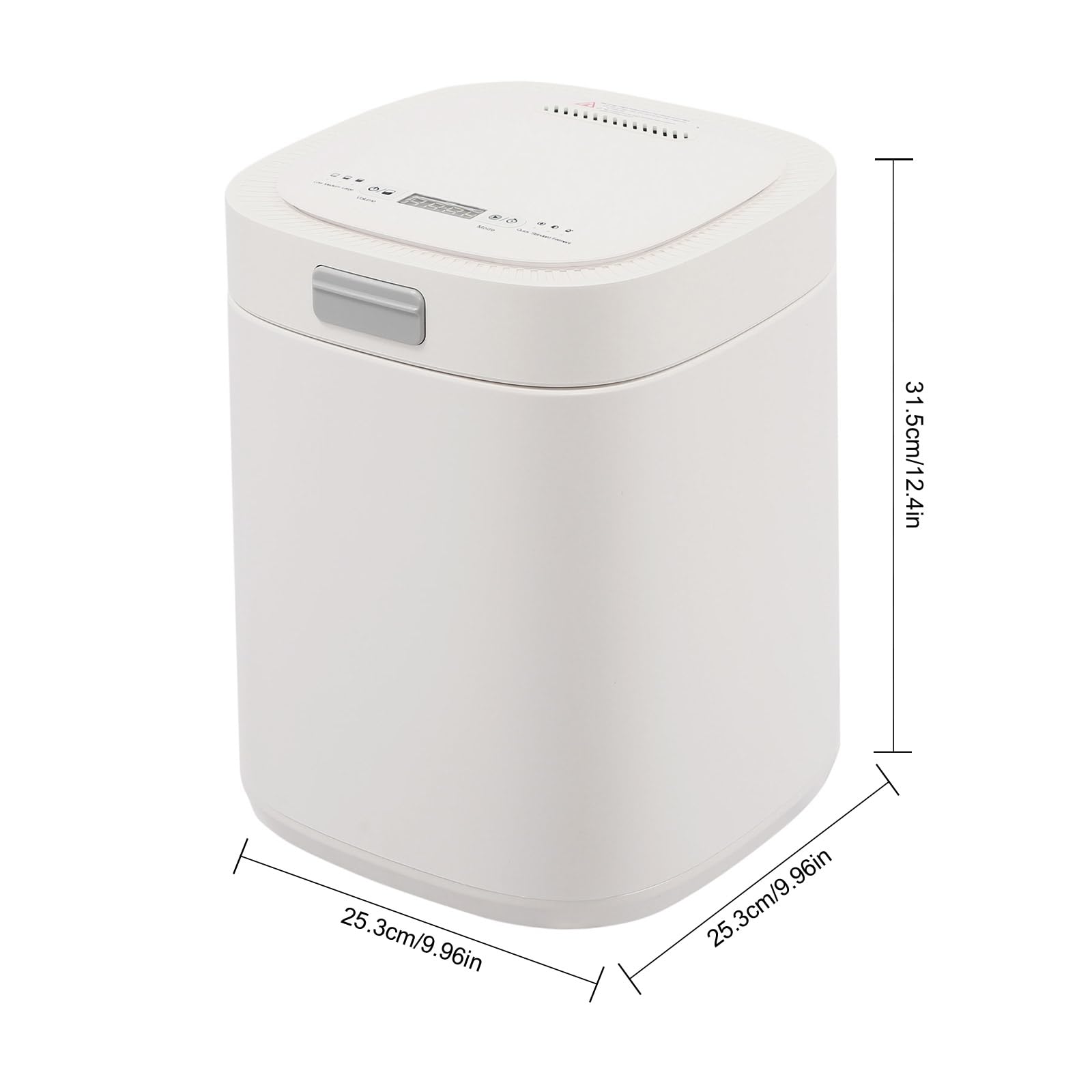 Kitchen Electric Composter 2.5L Larger Capacity Electric Kitchen Composter IndoorSmart Odorless Compost Bin Turns Kitchen Waste to Fertilizer Garden Food Compost Machine (White)