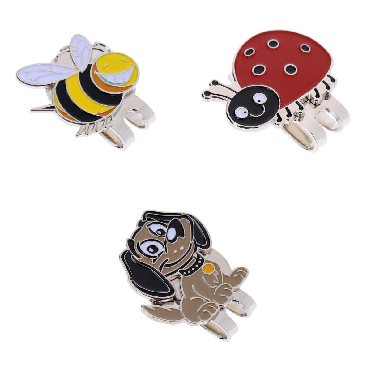 Set di 3 Segnapalline da Golf a Forma di Animali da Attaccare a Cappellino O Berretto (2 X 2,5 Cm).