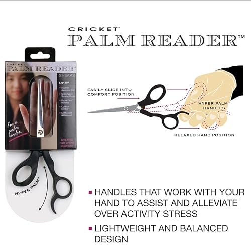 Cricket Palm Reader Shear 5.75" Hair-Cutting Scissor Sharp Stainless Steel Blades, Lightweight For Dry And Wet Hair-Cuts On All Hair Types #TOP2