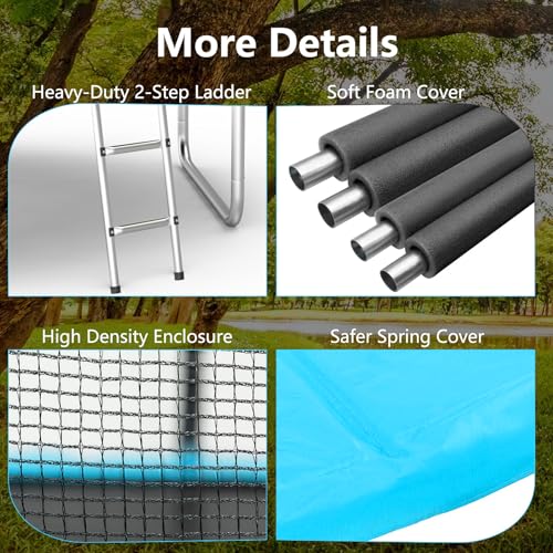 Image of AOTOB Trampoline with Net for Kids Outdoor 8 10 12 14 15FT ASTM 400LBS