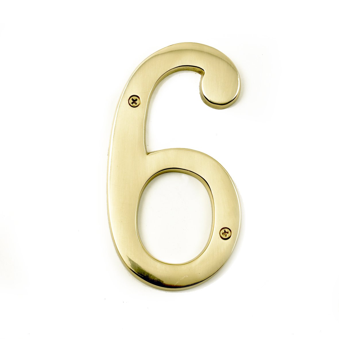 Black Country Metal Works 6 inch extra large polished brass numbers (6)