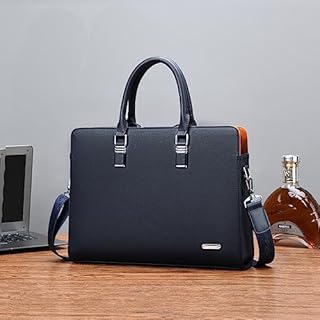 FSD.WG Sac d'affaires Pour Homme,Mallette en Cuir Imperméable,Sac d'affaires Pour Ordinateur Portable Pour Affaires, Ecole, Voyage, Détachable