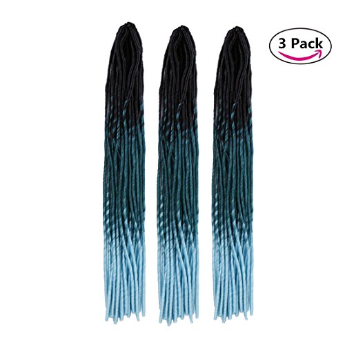 Creamily 3pack/lot 20" Ombre Mixed Color Crochet Faux Braiding Hair Hollow Soft Dreadlocks Braids Hair Extensions 20 Strands/Piece