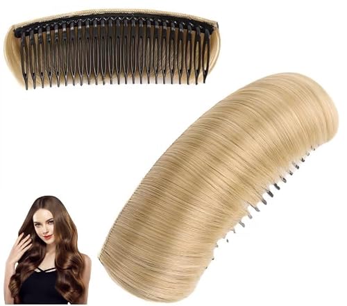 Gold Hair Bun Styling Pad, Invisible Fluffy False Clip, Thickening Insert for Women