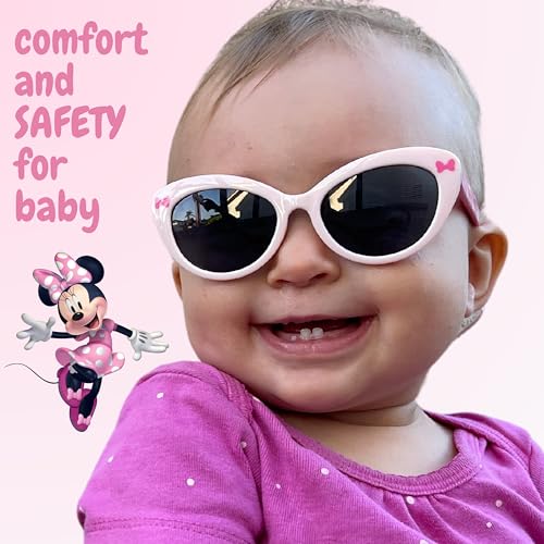 Minnie Mouse Official Baby Sunglasses | Disney Accessory with Carrying Case and Adjustable Strap | Safe UV 400 | Baby/Toddler2