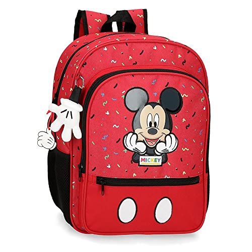 Disney It´s A Mickey Thing Mochila Escolar Rojo 30X38X12 Cms Poliéster 13,68L