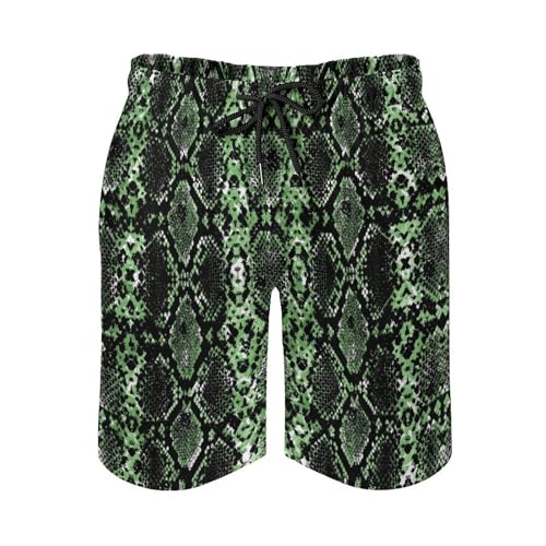 Watercolor Abstract Snake Animal Skin Men's Shorts Casual Classic Fit Drawstring Summer Beach Shorts with Pockets2