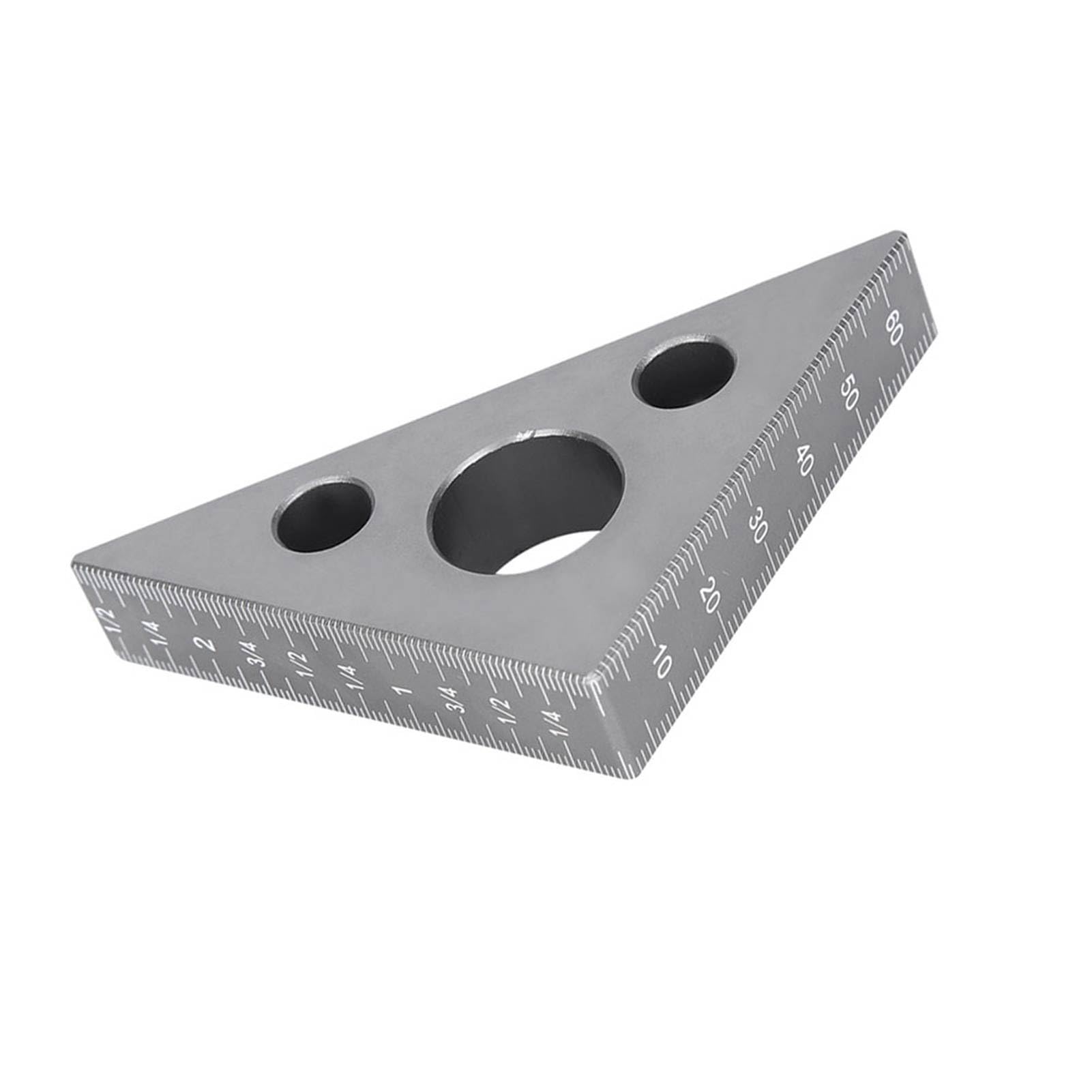 Righello Triangolare Professionale in Lega di Alluminio, 45° 90°, Strumento di precisione per la misurazione degli Angoli, Ideale per progetti di falegnameria, carpenteria e Costruzione.