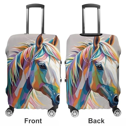 Horse Pattern Printed Luggage Cover Protector, Fits 18-32 Inch Luggage3
