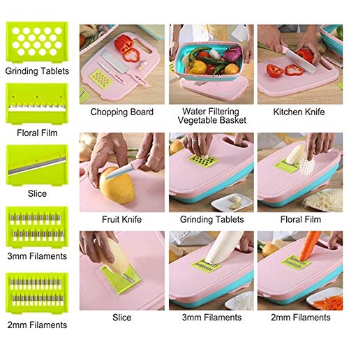 Deska do krojenia Kuchnia Deska do krojenia Zestaw Składany Kosz odpływowy Zestaw Warzywa Kuchnia Deska do krojenia Owoce Tower Trwałe Nie tłuste Narzędzia kuchenne (Color : Pink)