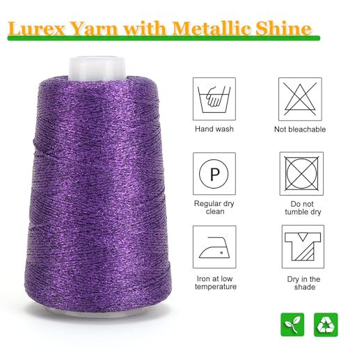 Image of Metallic Crochet Thread, 80g Lurex Yarn for Charms(Purple)