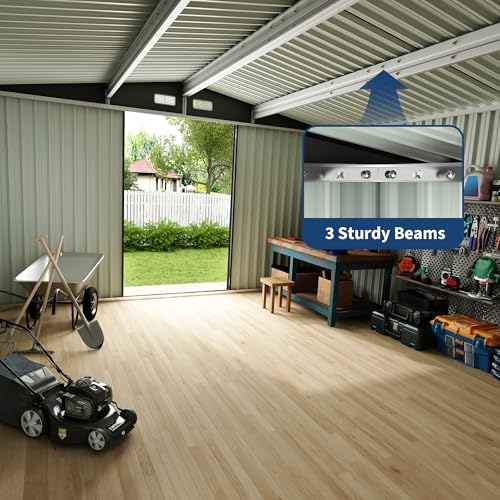 8x10FT Outdoor Metal Storage Sheds, Metal Garden Sheds & Outdoor Storage, MetalTool Shed with Lockable Door & Air Vents for Backyard Garden Patio Lawn