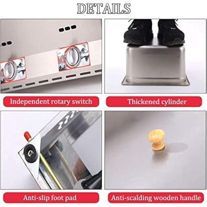 SPUZZO 12L Gasfritteuse Edelstahl-Fritteuse mit Sichtfenster, Doppel-Pommes-Fritteuse mit großem Fassungsvermögen, 2 Körben und Deckeln for Donut-Chips, Easy Clean 12 Liter – Bild 7