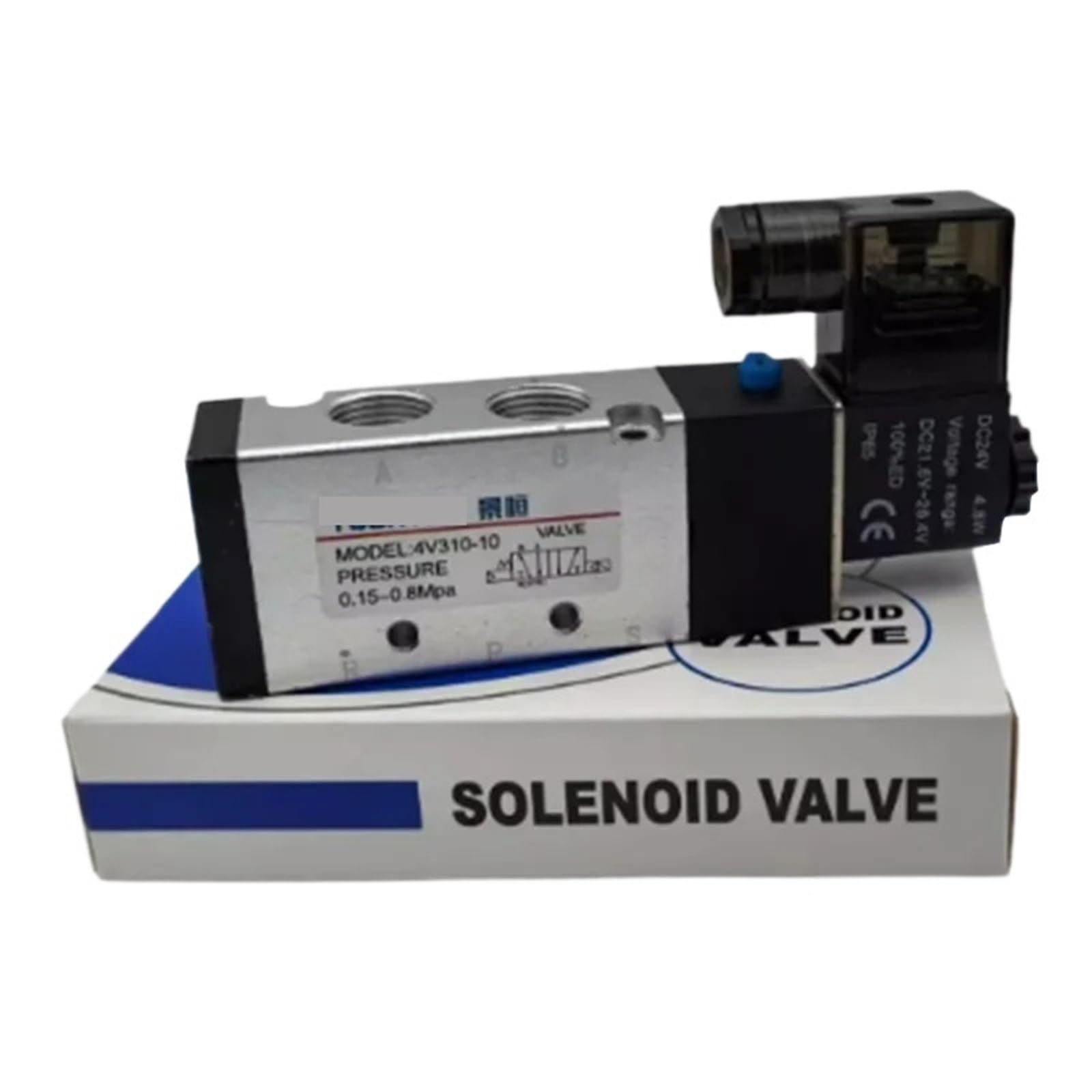Yjcebgped Waterproof Dc12v 1Pc 4V310-10 Two Position Five Way Waterproof Ac220v High-Power Outlet With Light Dc24v Pneumatic Solenoid Valve(Waterproof Dc12v)