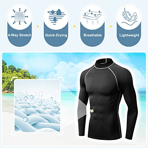 Mens Long Sleeve Rash Guard UPF 50+ Sun Shirts Outdoor Fishing Hiking Swimming Running Tops for Men4