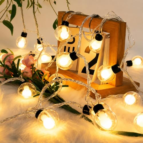 Image of MoonlitDreams Double Glass Led Bulb Lights for Decoration - 14ft, 14 Led Ball Light for Decorations, String Lights for Home Decoration, Lights for Ganpati Decoration At Home