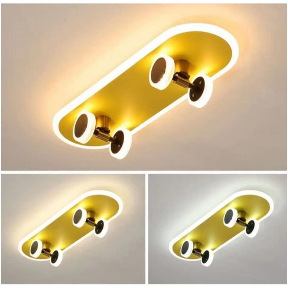 Lampa sufitowa dla dzieci LED deskorolka lampa sufitowa kreatywna lampa do sypialni ściemnialna akryl chłopiec dziewczynka dziecko pokój dziecięcy lampa sufitowa salon jadalnia lampa wisząca,60cm