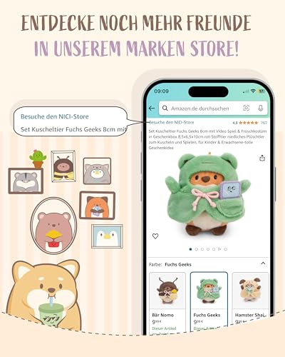 NICI Kinder Rucksack mymochi Katze Angy 23x21x9cm - weiss - Plüschrucksack im Kawaii-Design mit verstellbaren Trägern – für Groß und Klein, ideal für Kindergarten oder Kita - 61822