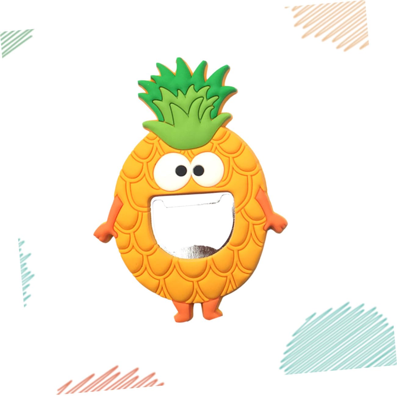 Aimant Réfrigérateur Créatif Ananas avec Décapsuleur Multifonction Décoration Maison et Bureau Aimant Pratique pour Surfaces Métalliques