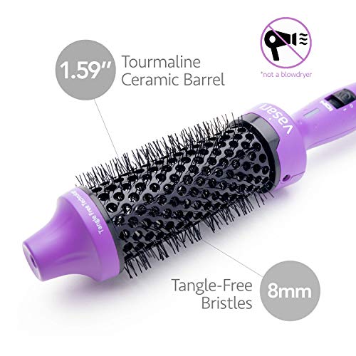 Professional Heated Volume Brush 1 1/2 Inch For Fine To Medium Hair | Large Ionic Ceramic Barrel For Creating Loose Curls And Volume | Hot Round Brush Tangle-Free Tech By Vasari | Not A Hair Dryer #TOP1